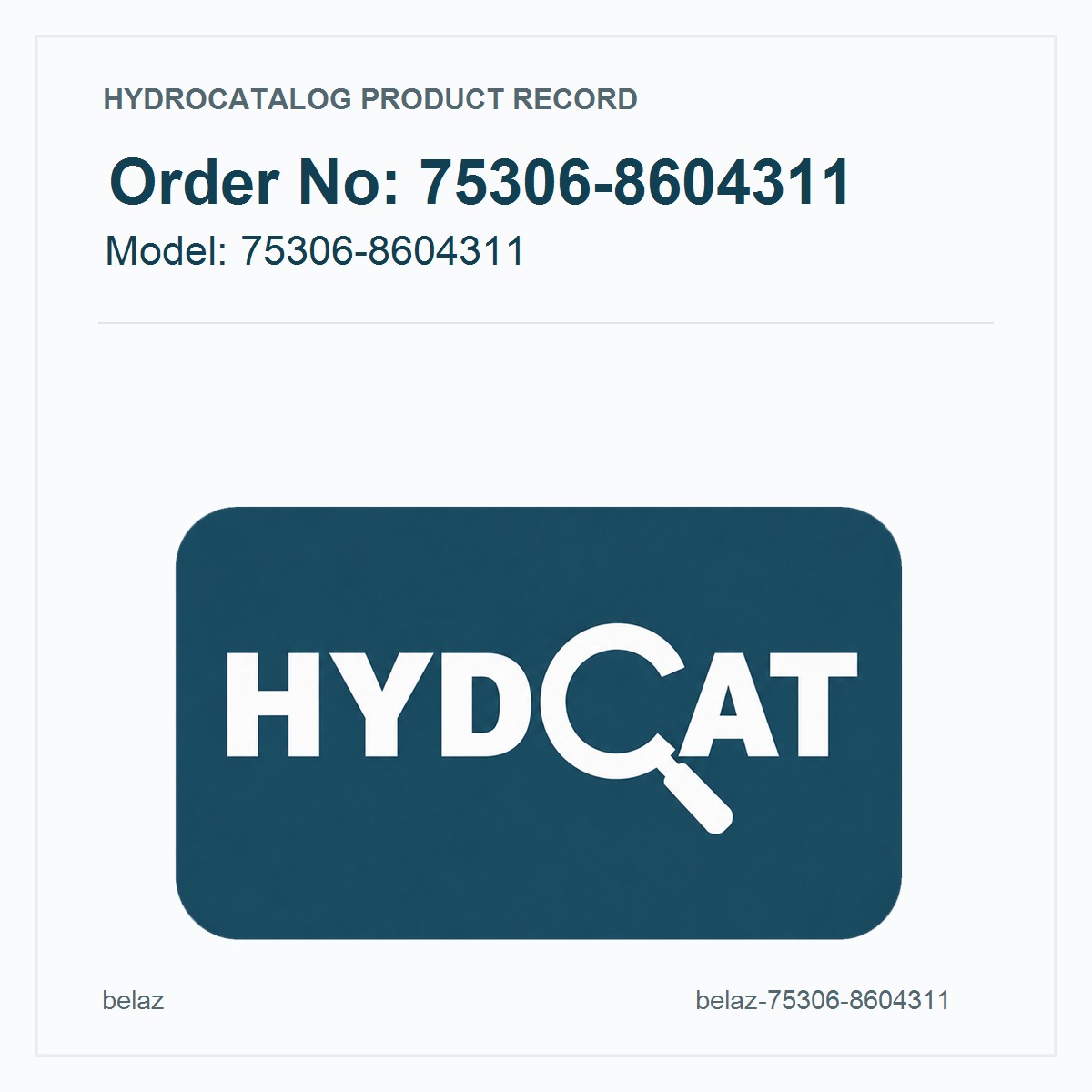 BelAZ Hydraulic Pump 75306-8604311