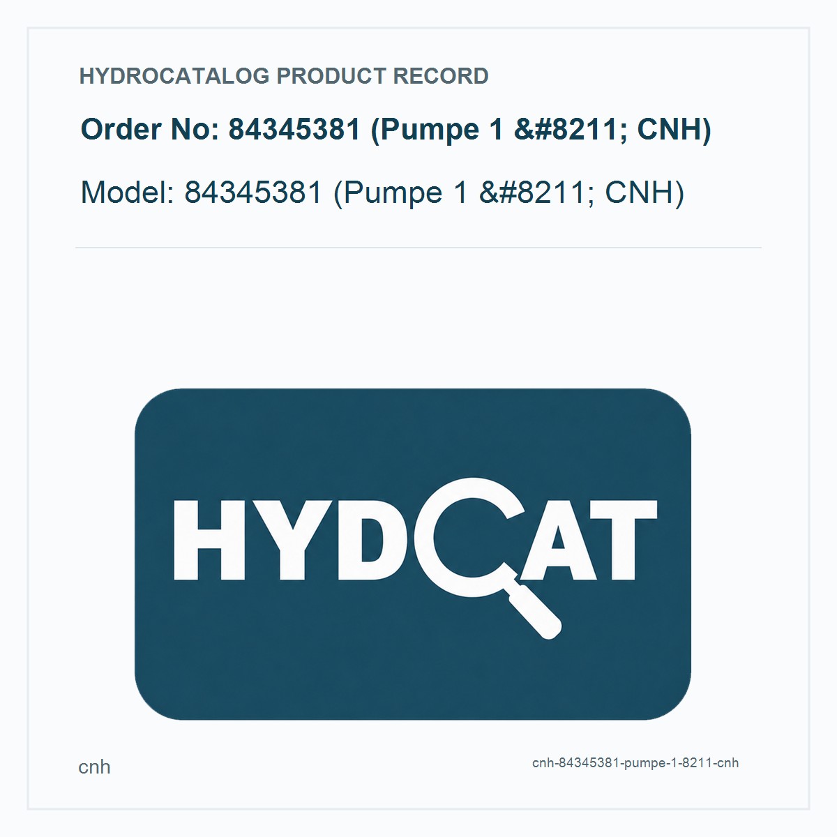 CNH 84345381 (Pumpe 1 – CNH)