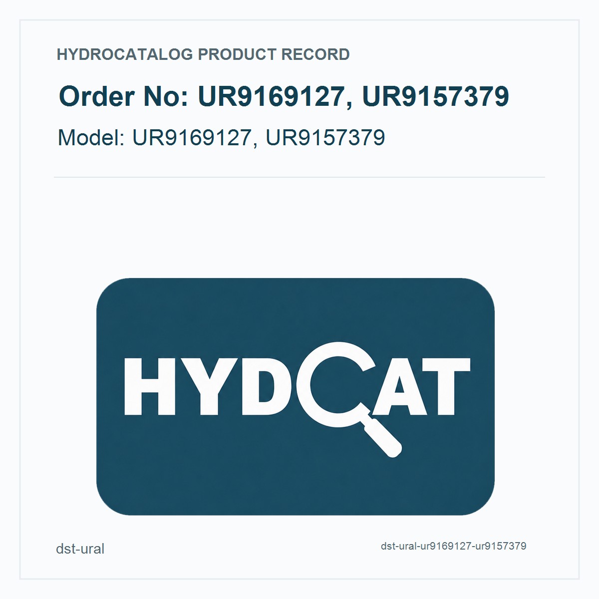 Dst-Ural Hydraulic Pump UR9169127, UR9157379
