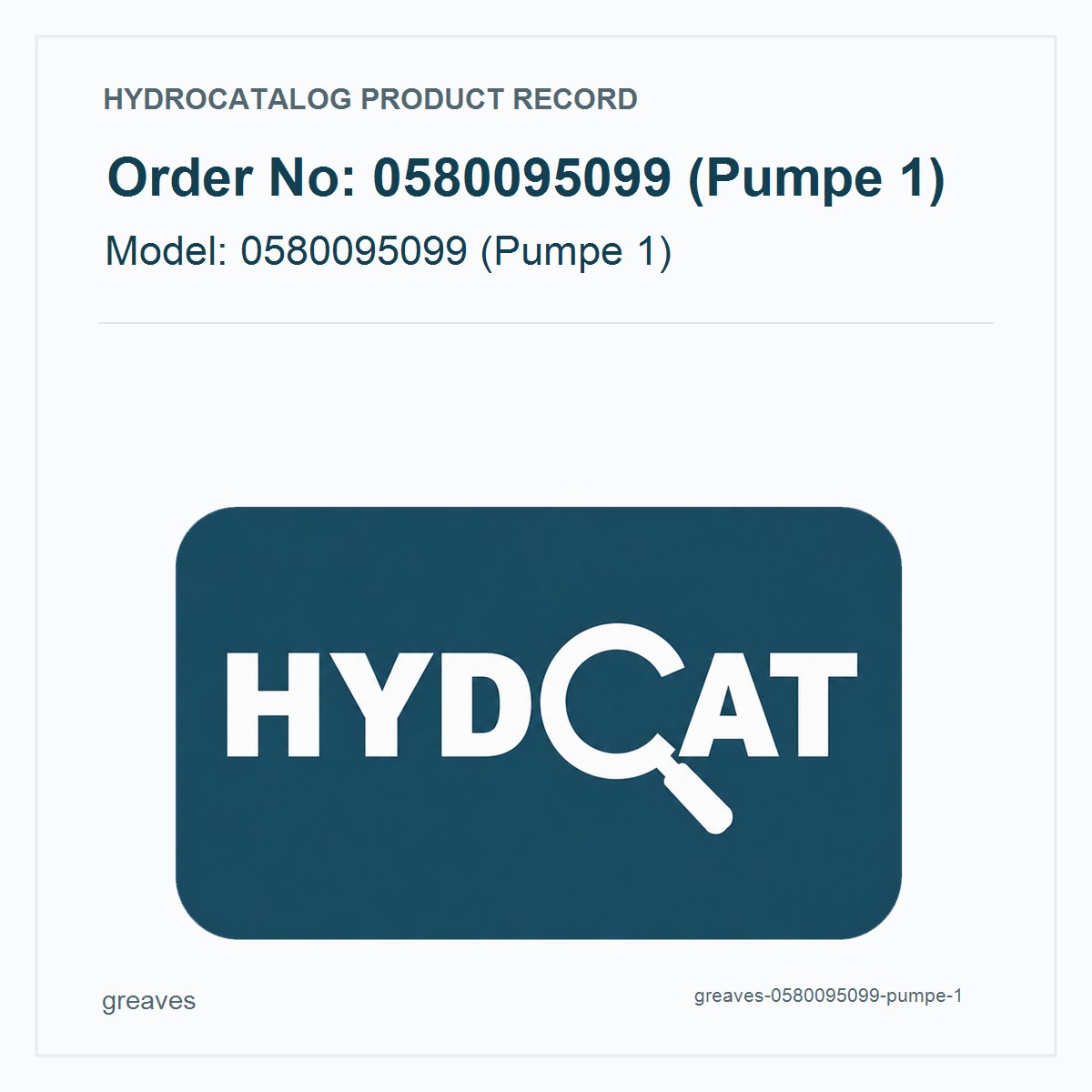 Greaves 0580095099 (Pumpe 1)