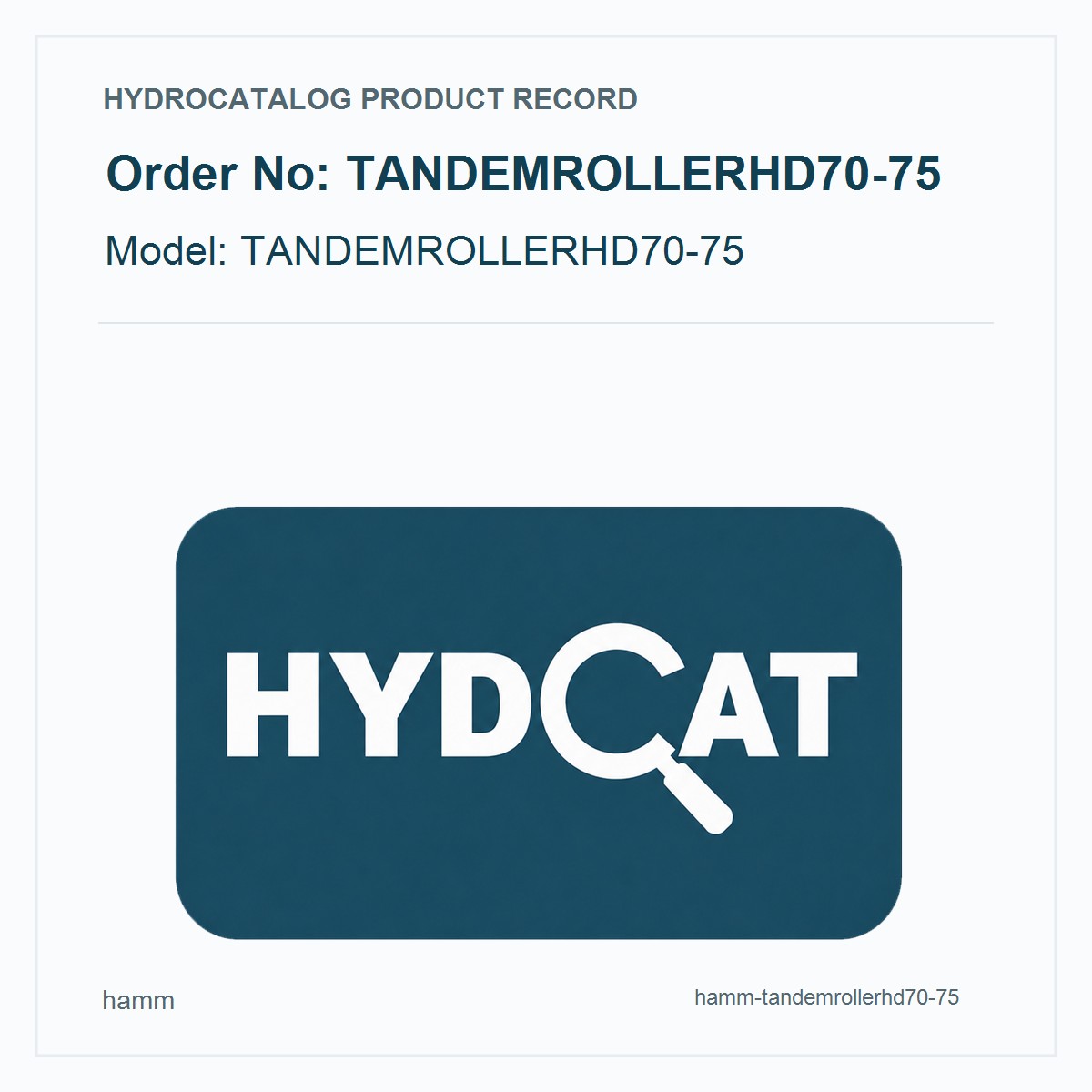 Hamm TANDEMROLLERHD70-75