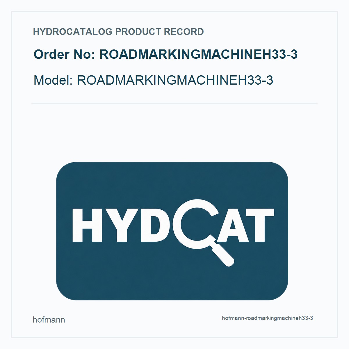 Hofmann ROADMARKINGMACHINEH33-3
