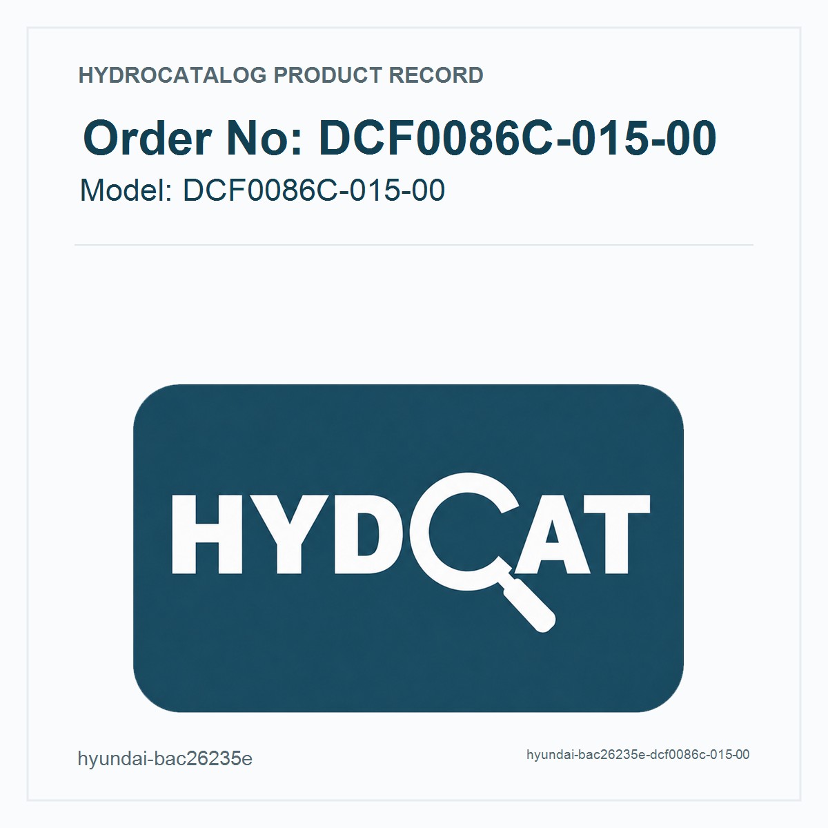 Hyundai 现代 Hydraulic Pump DCF0086C-015-00