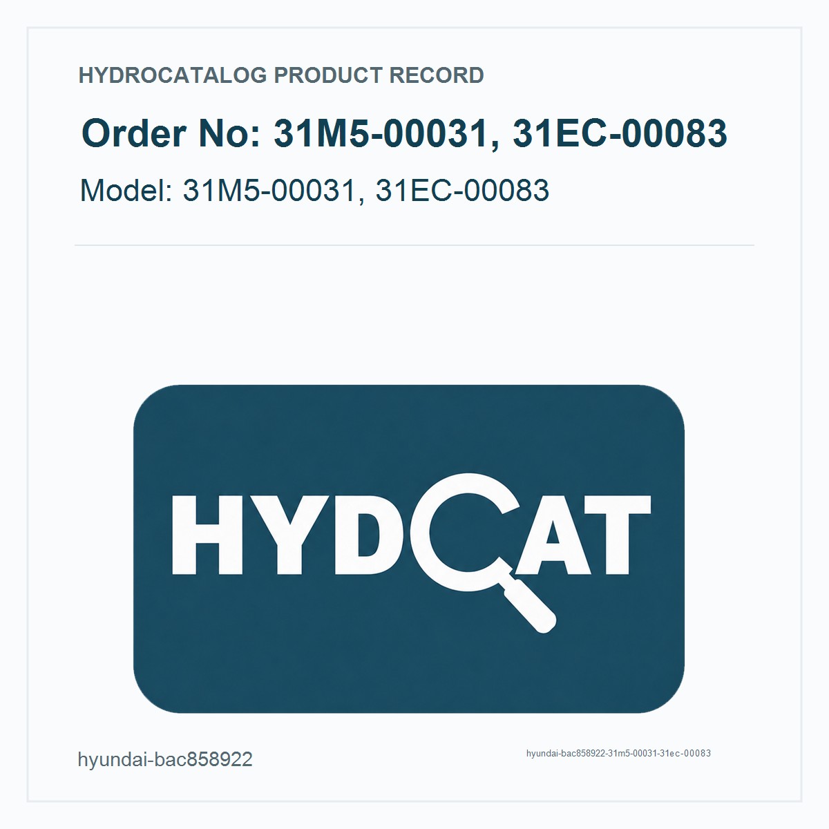 Hyundai 31M5-00031, 31EC-00083
