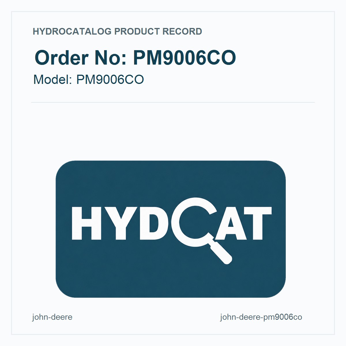 John Deere PM9006CO