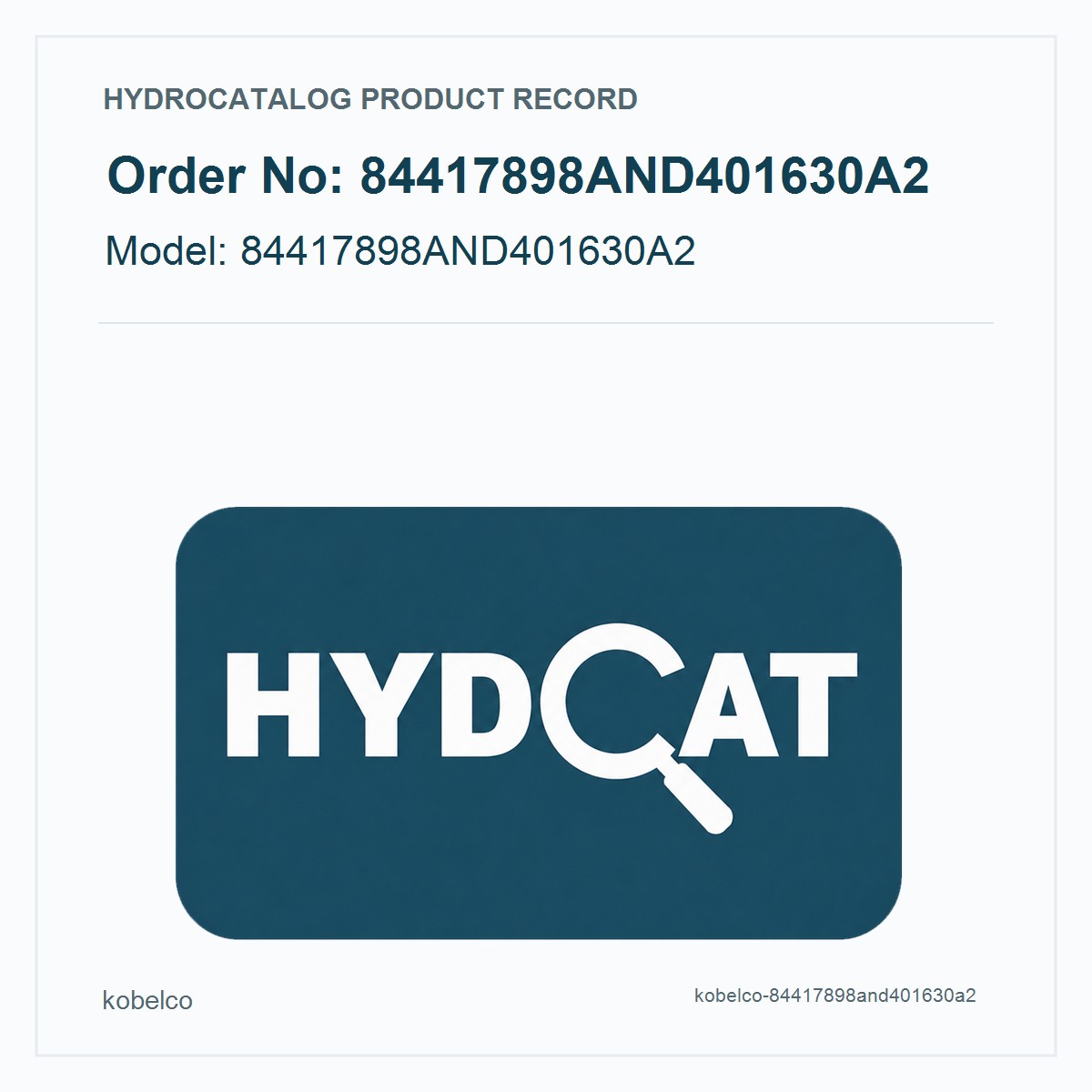Kobelco Hydraulic Pump 84417898AND401630A2