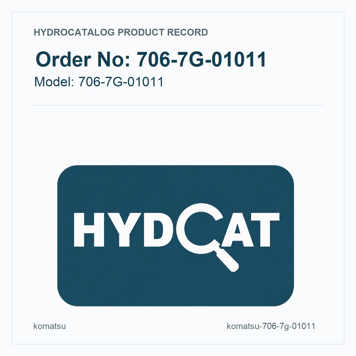 Komatsu 706-7G-01011