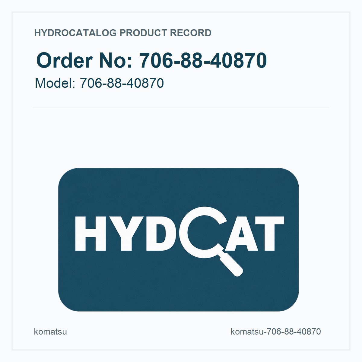 Komatsu 706-88-40870