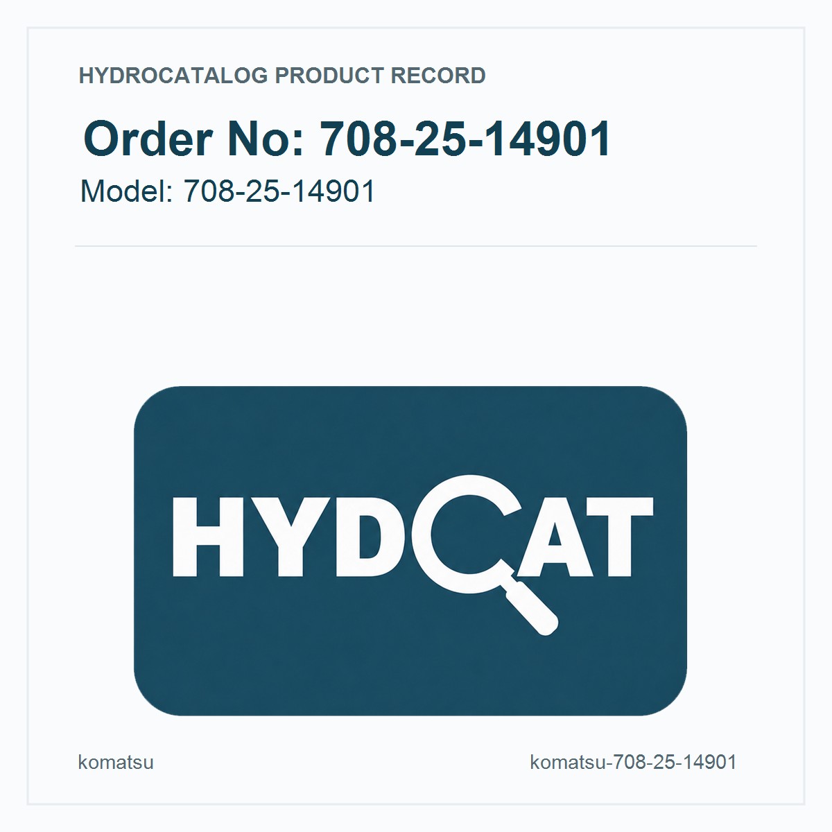 Komatsu 708-25-14901