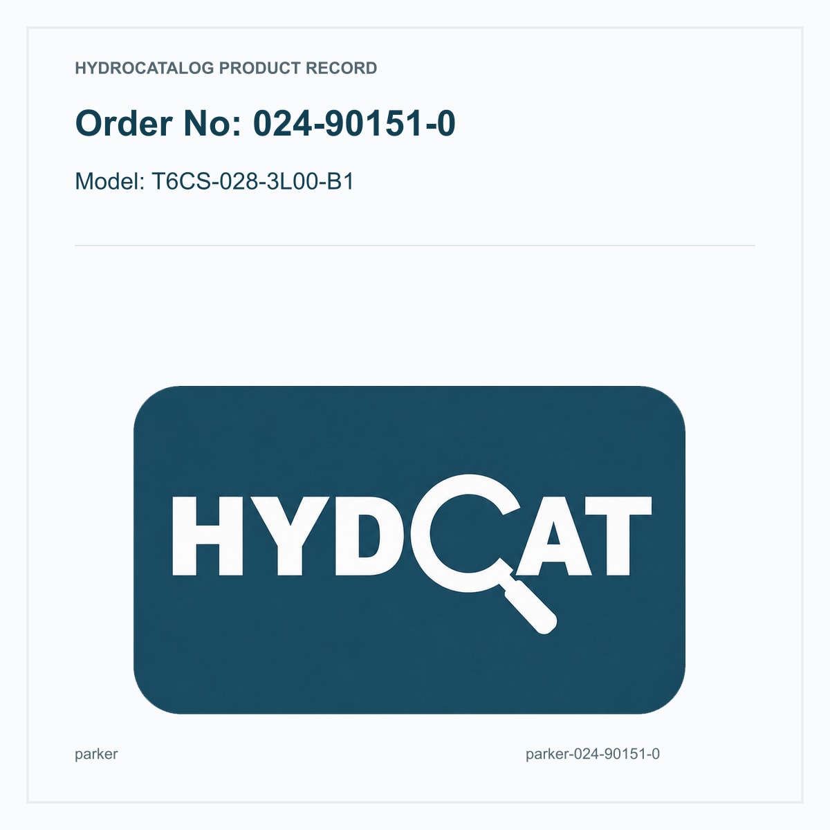 Parker Denison T6CS-028-3L00-B1 Hydraulic Pump – 024-90151-0
