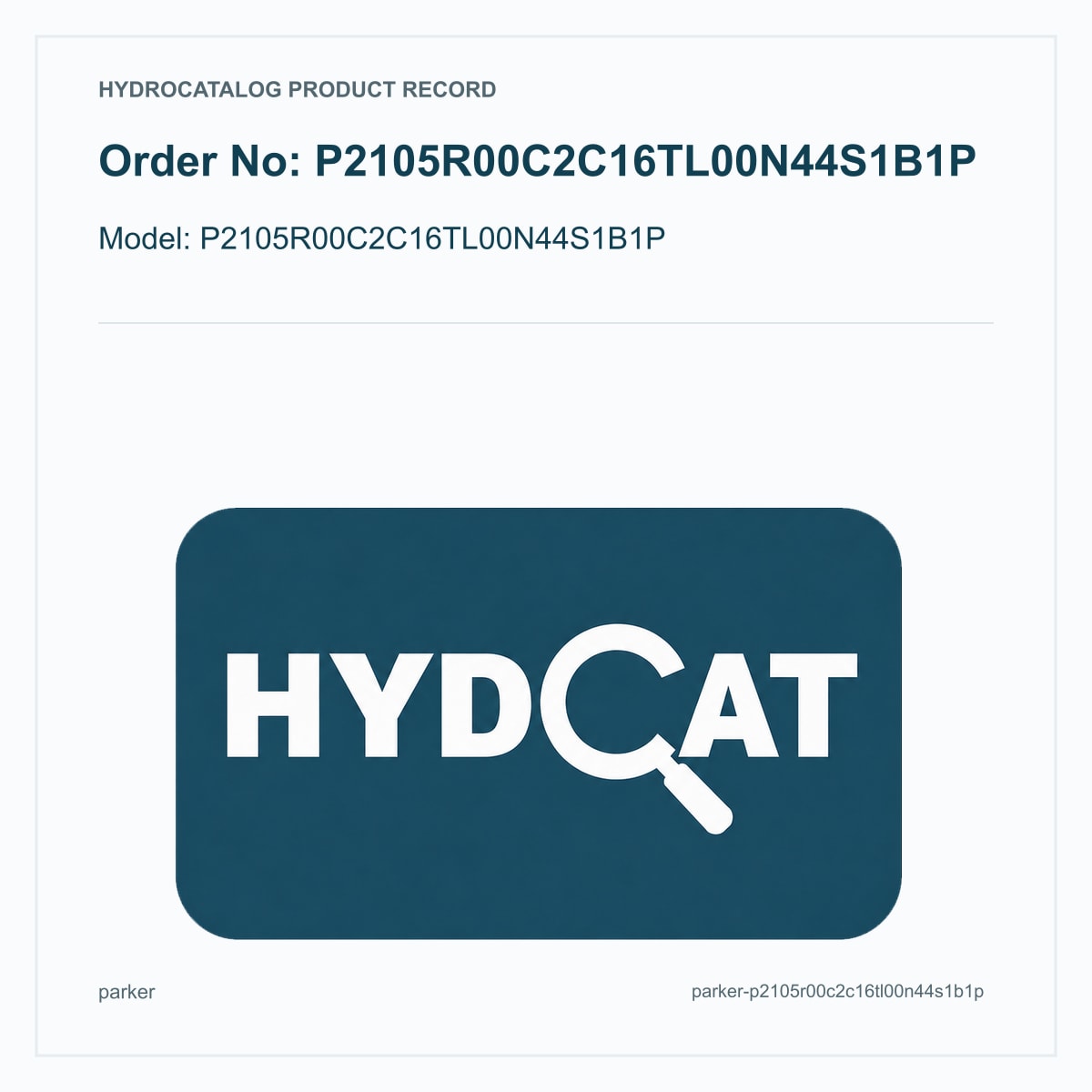 Parker Denison P2 / P3 P2105R00C2C16TL00N44S1B1P