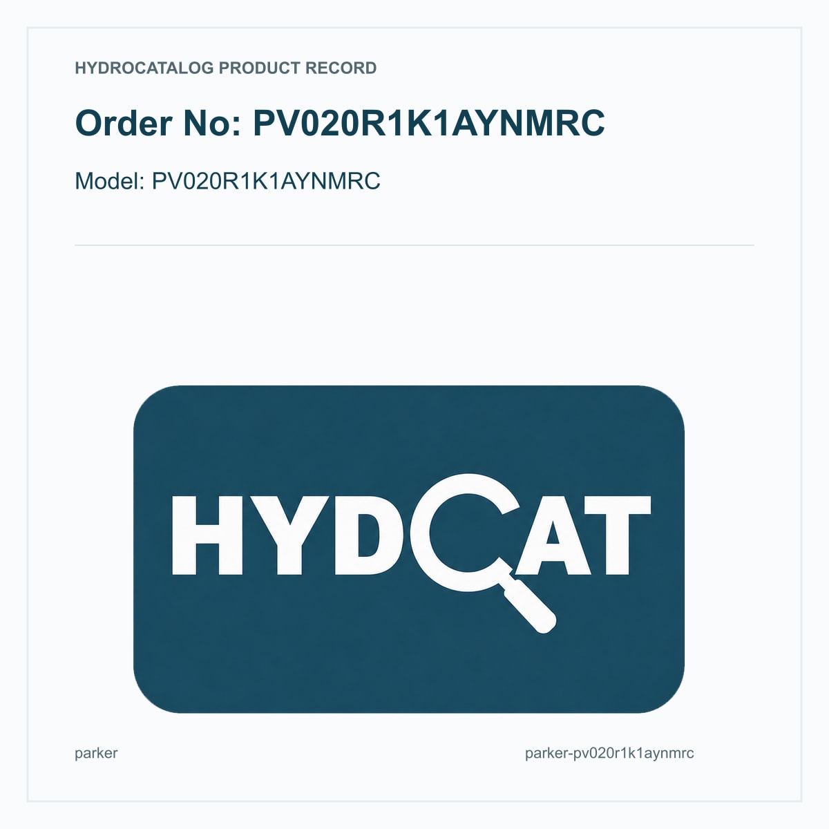 Parker Denison PVplus PV020R1K1AYNMRC