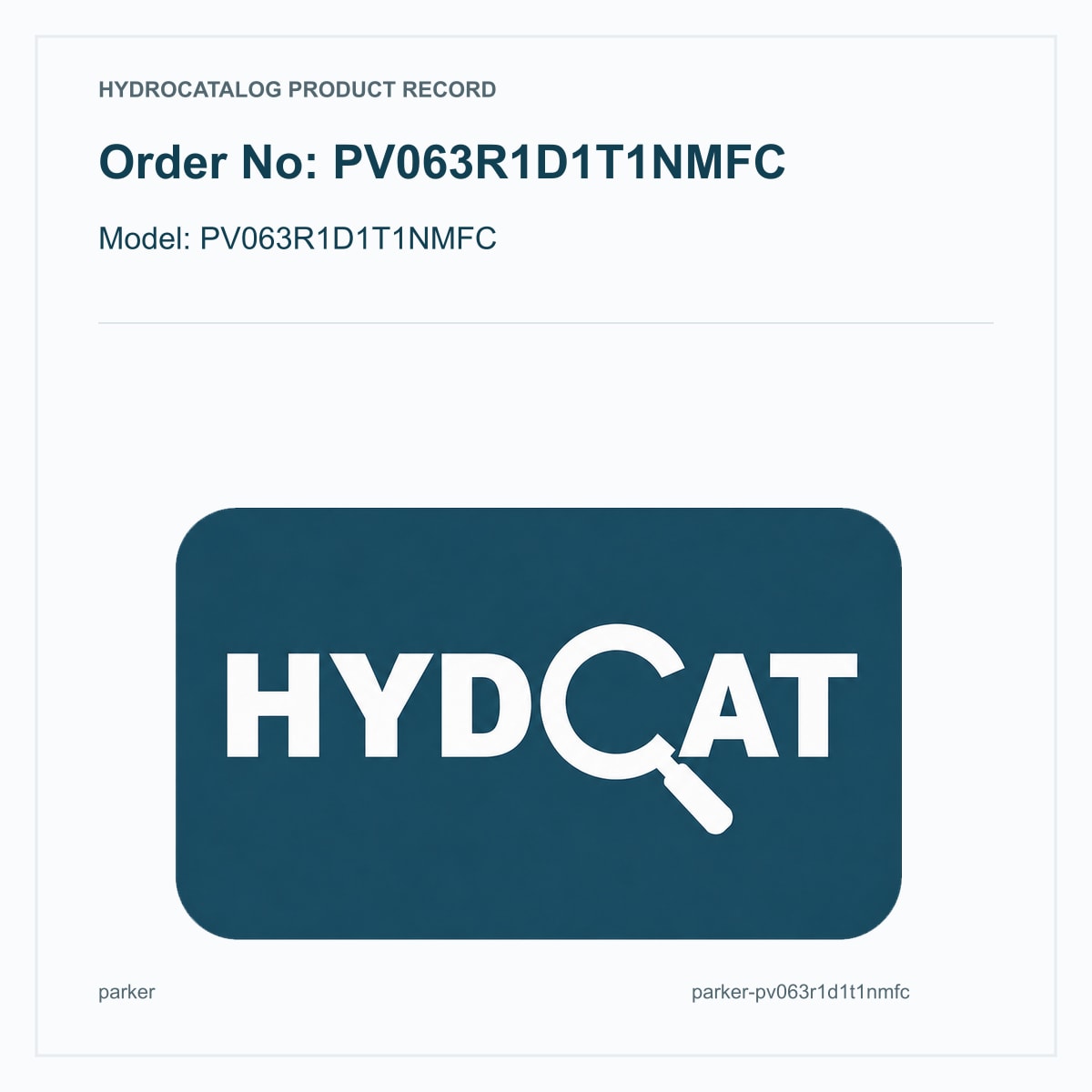 Parker Denison PVplus PV063R1D1T1NMFC