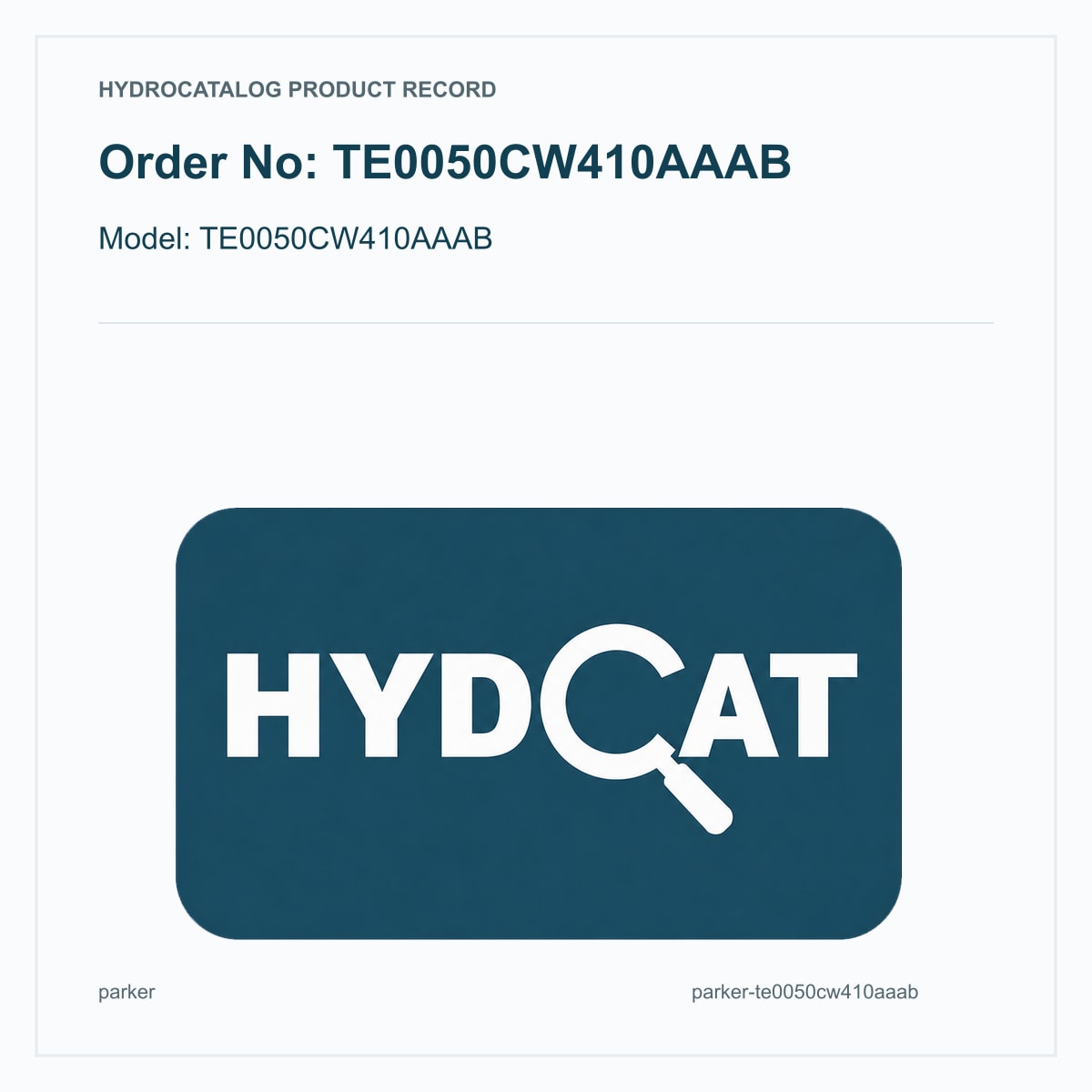 Parker Denison TE0050CW410AAAB