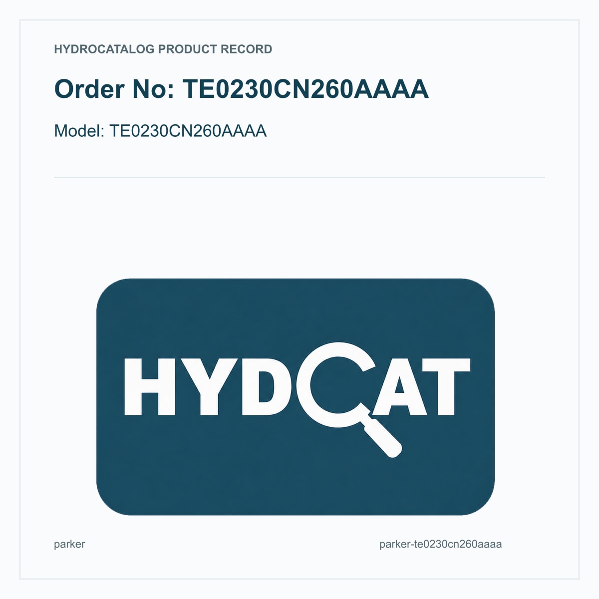 Parker Denison TE0230CN260AAAA