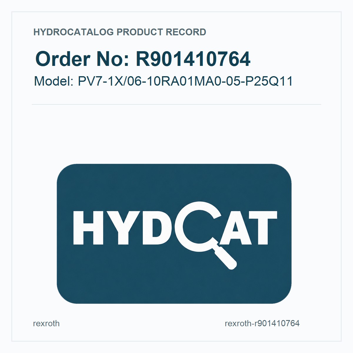 Rexroth R901410764, model PV7-1X/06-10RA01MA0-05-P25Q11