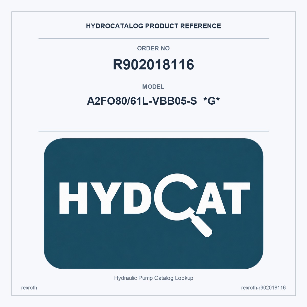 Rexroth R902018116, model A2FO80/61L-VBB05-S  *G*
