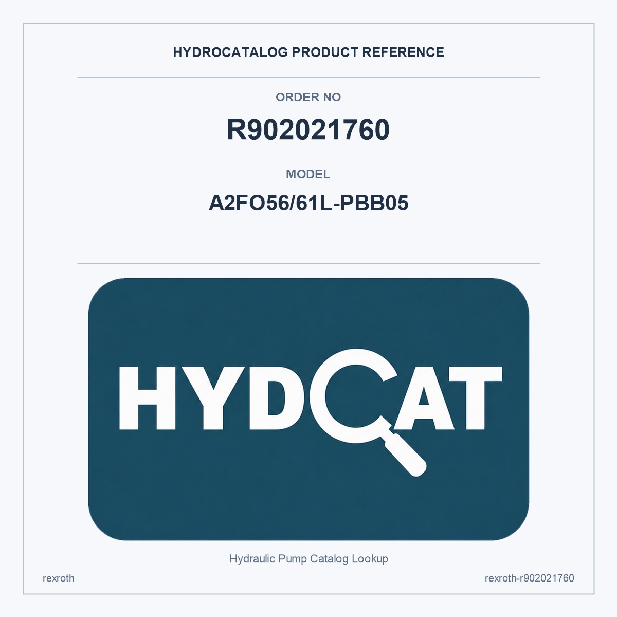 Rexroth R902021760, model A2FO56/61L-PBB05