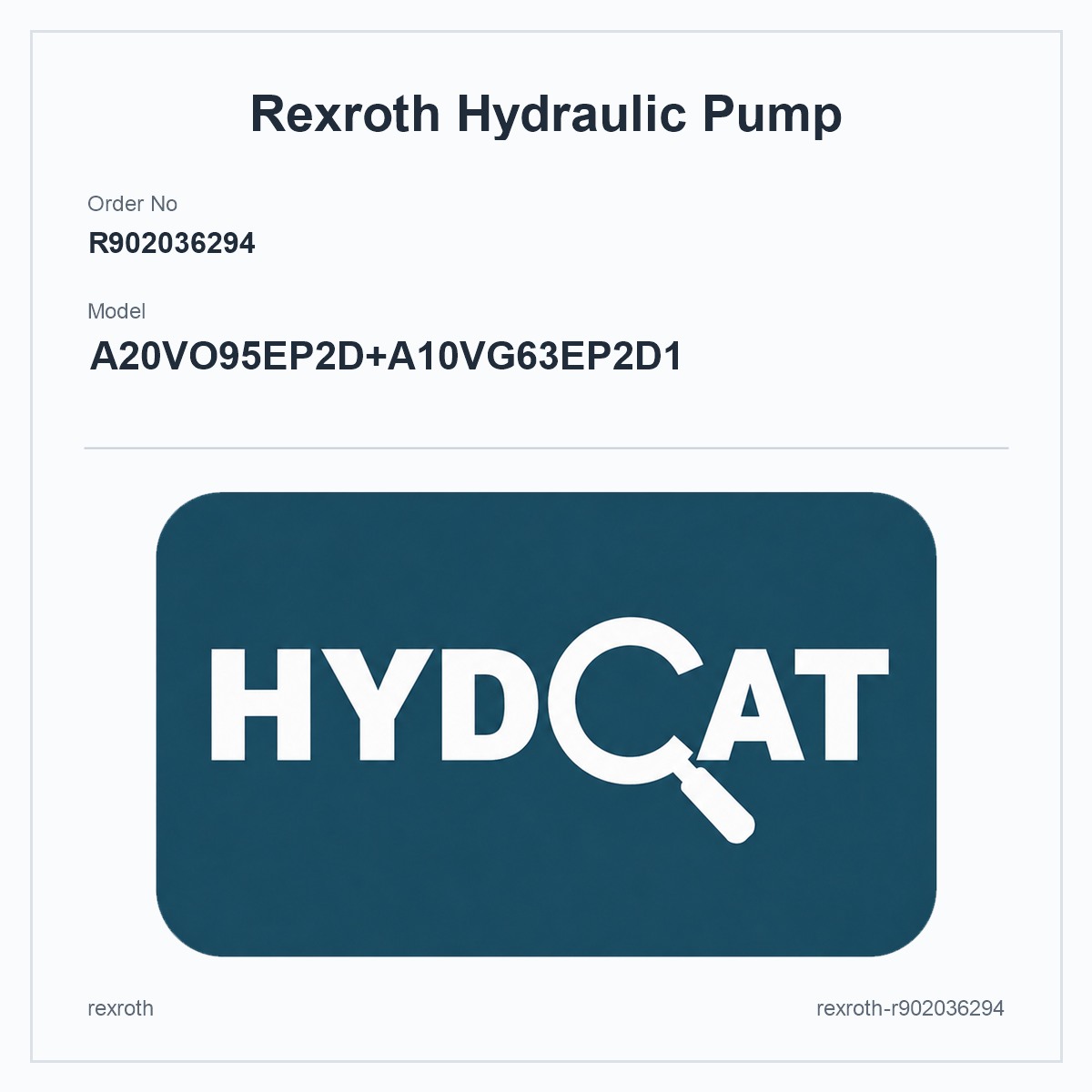 Rexroth R902036294, model A20VO95EP2D+A10VG63EP2D1