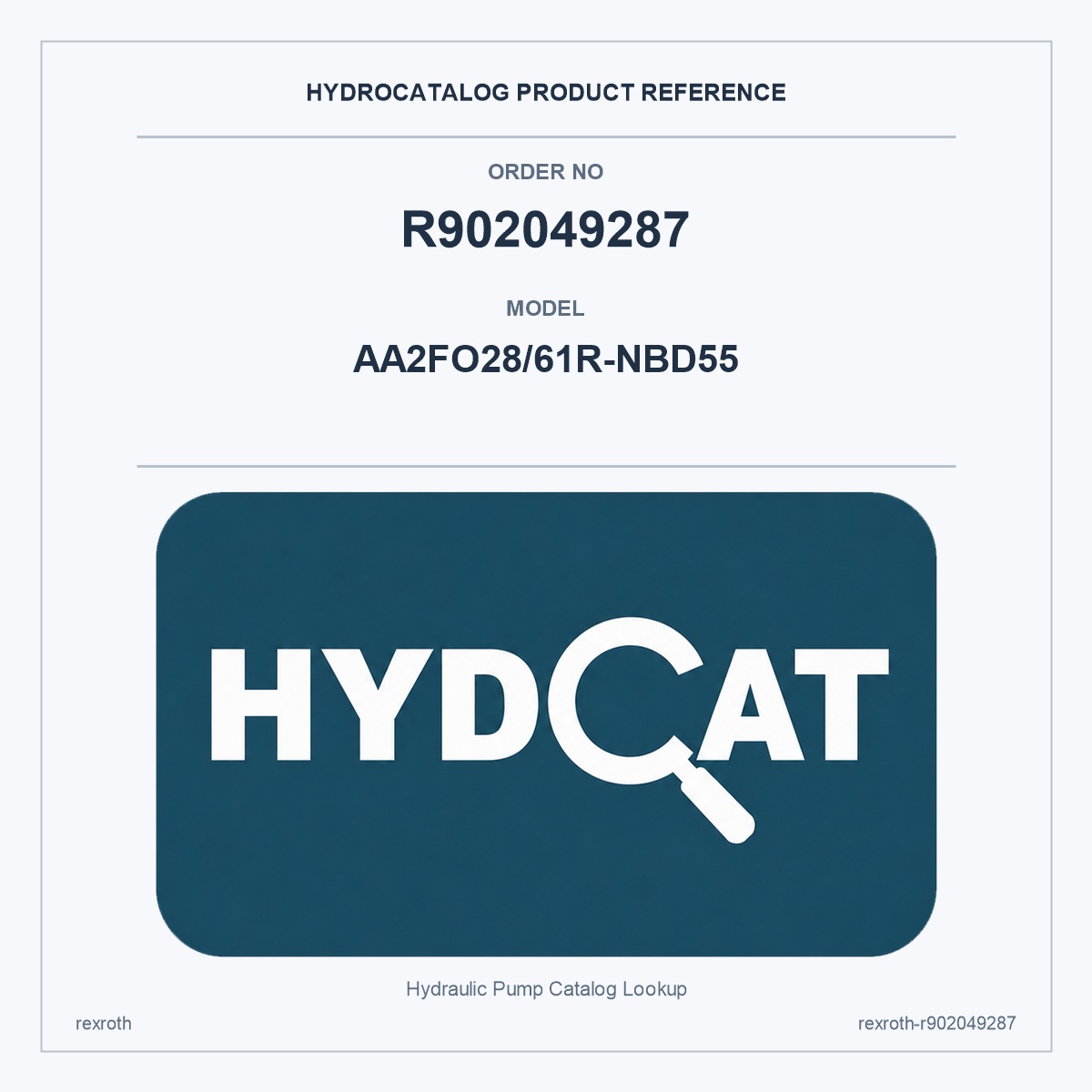 Rexroth R902049287, model AA2FO28/61R-NBD55