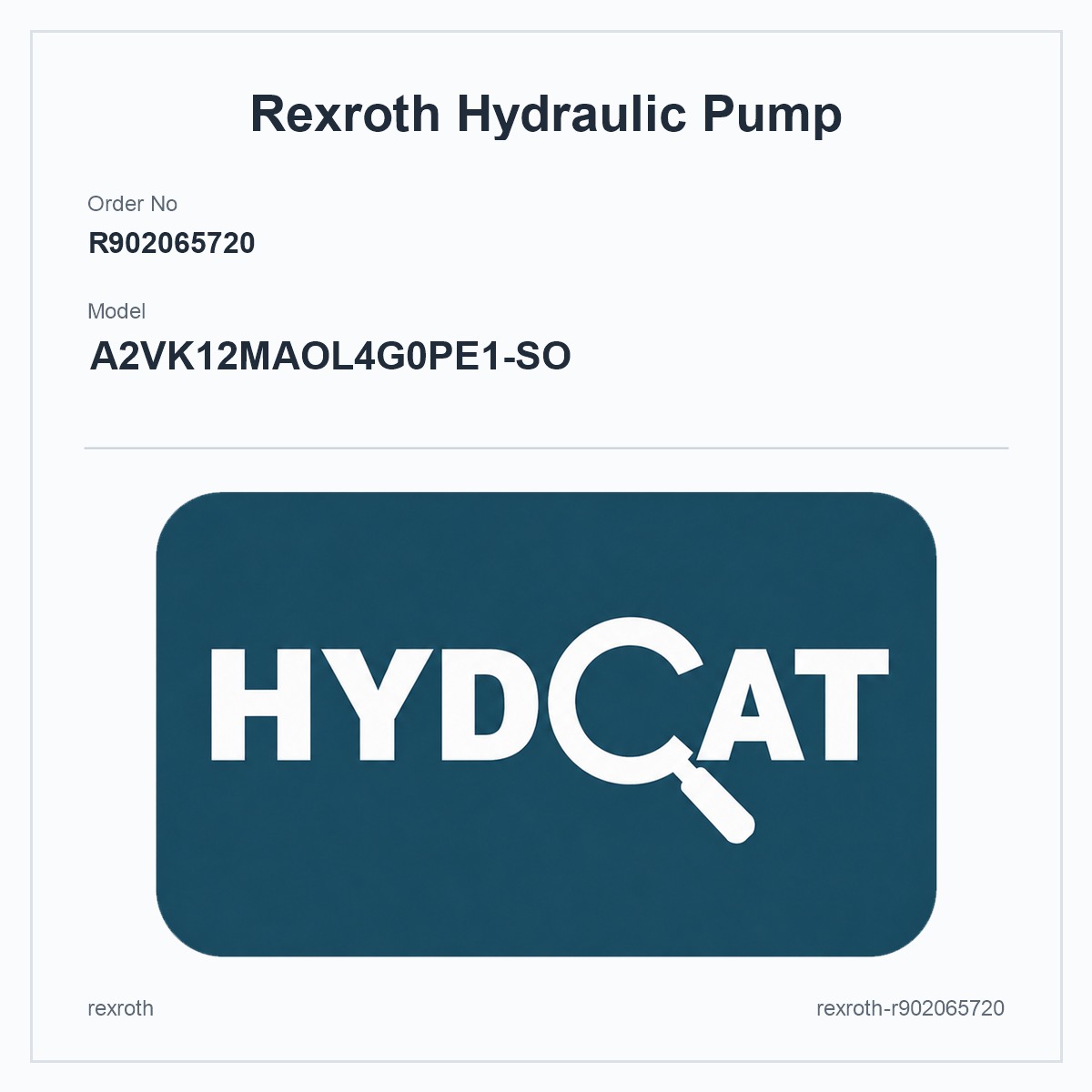 Rexroth R902065720, model A2VK12MAOL4G0PE1-SO