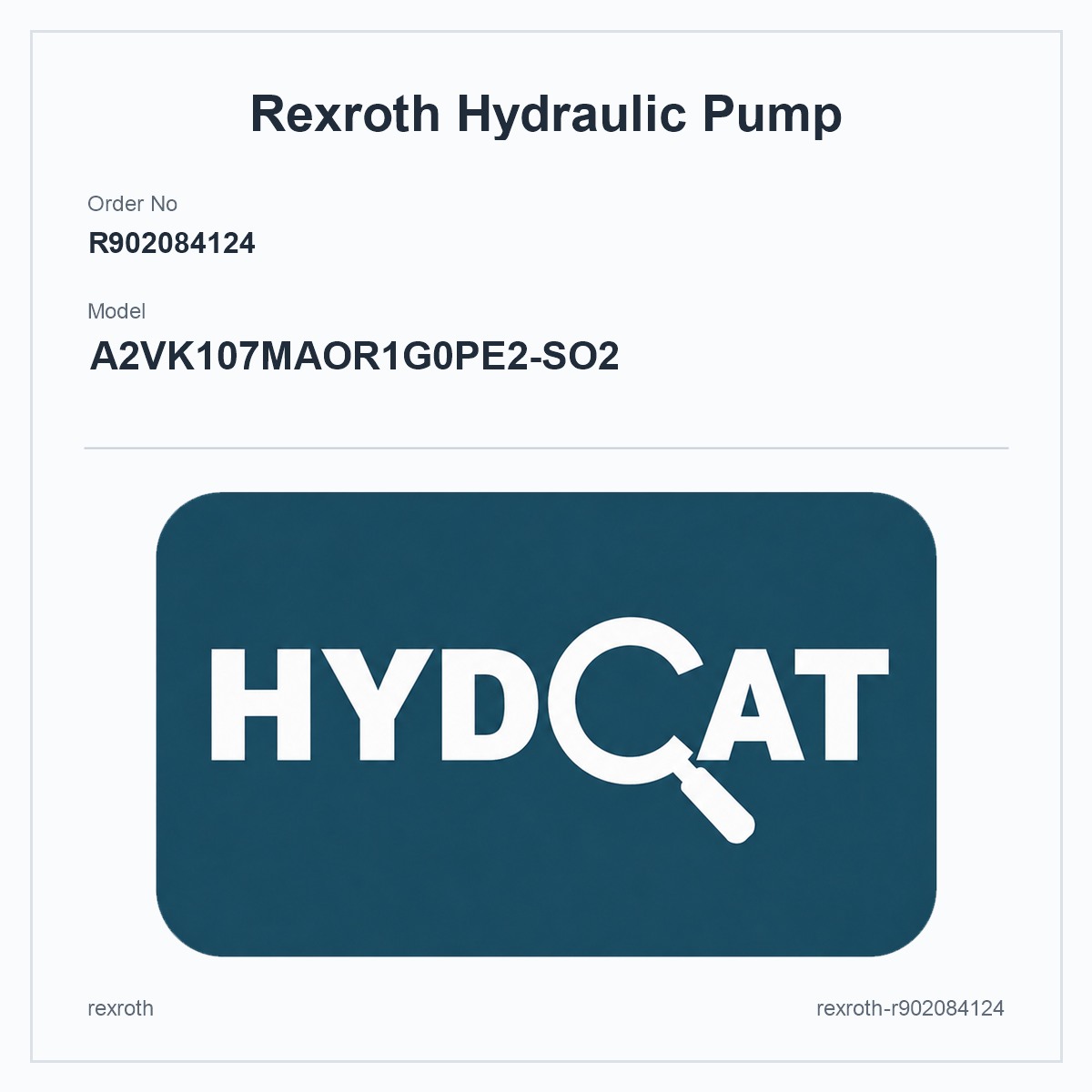 Rexroth R902084124, model A2VK107MAOR1G0PE2-SO2