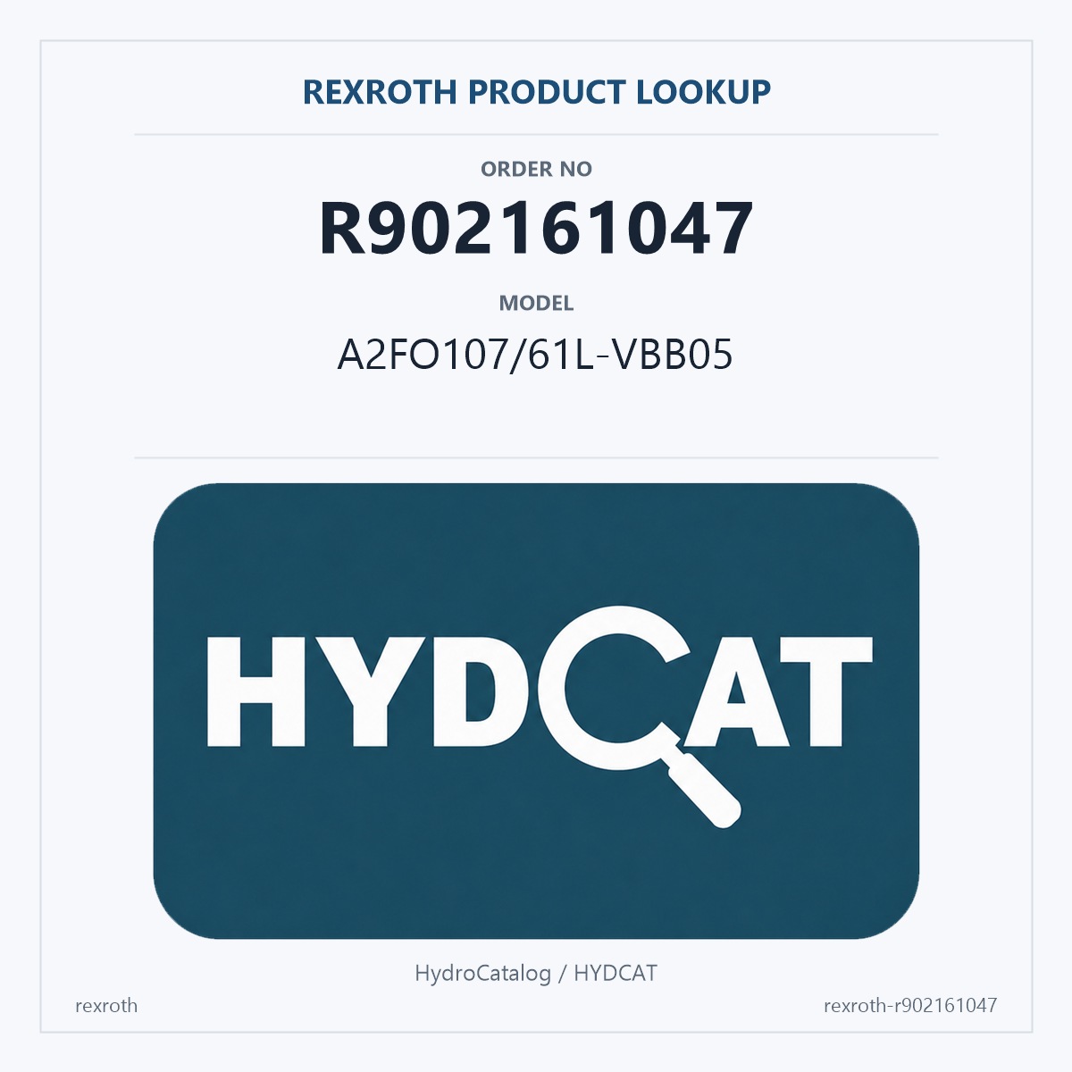 Rexroth R902161047, model A2FO107/61L-VBB05