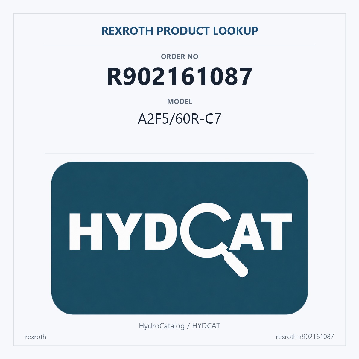 Rexroth A2F Catalog R902161087, model A2F5/60R-C7