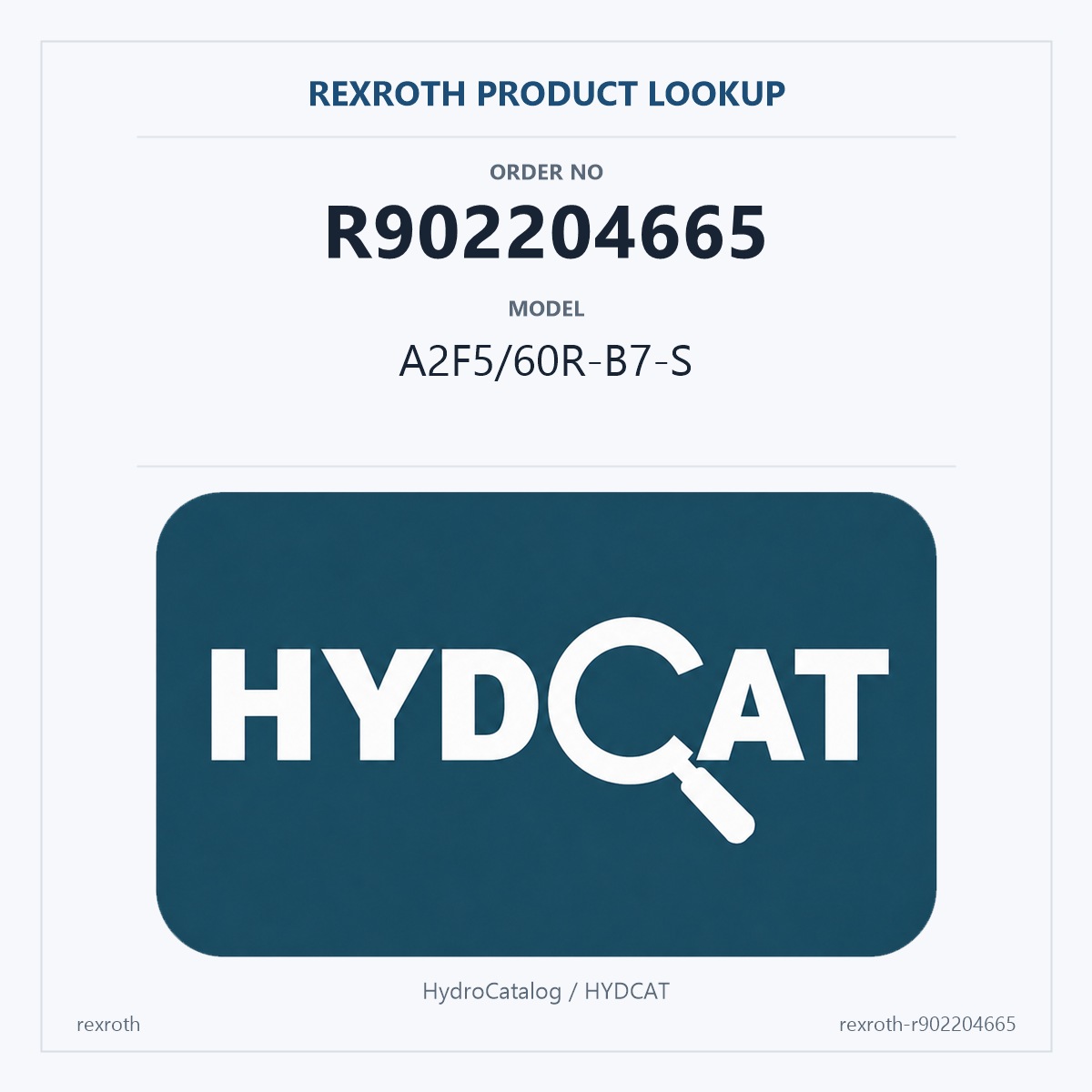 Rexroth A2F Catalog R902204665, model A2F5/60R-B7-S