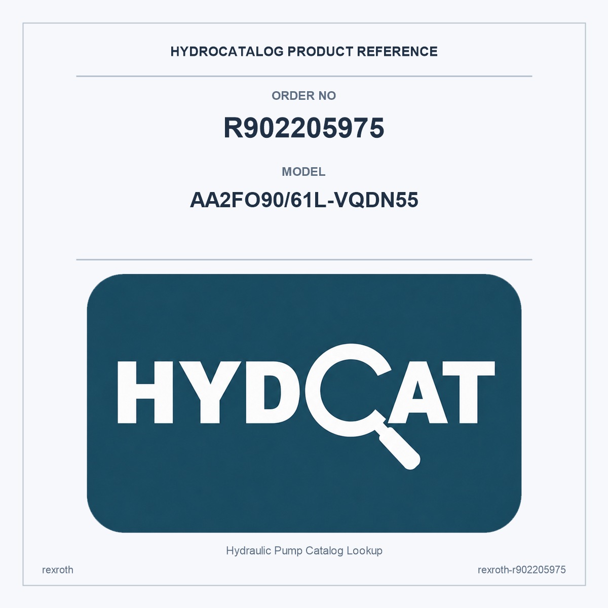 Rexroth R902205975, model AA2FO90/61L-VQDN55