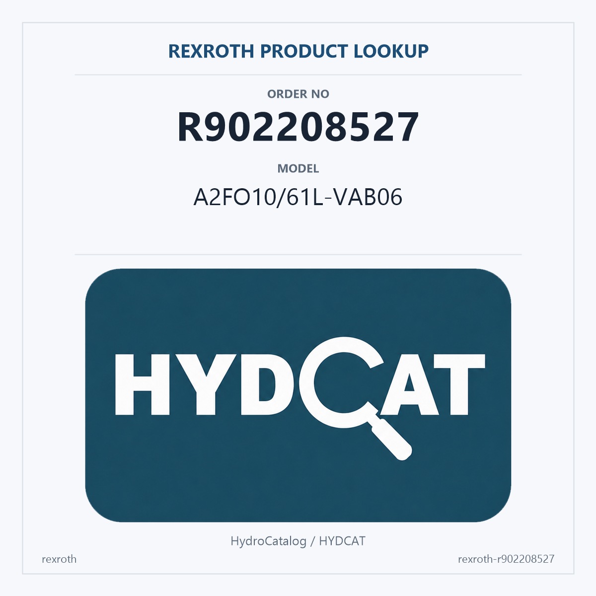 Rexroth R902208527, model A2FO10/61L-VAB06