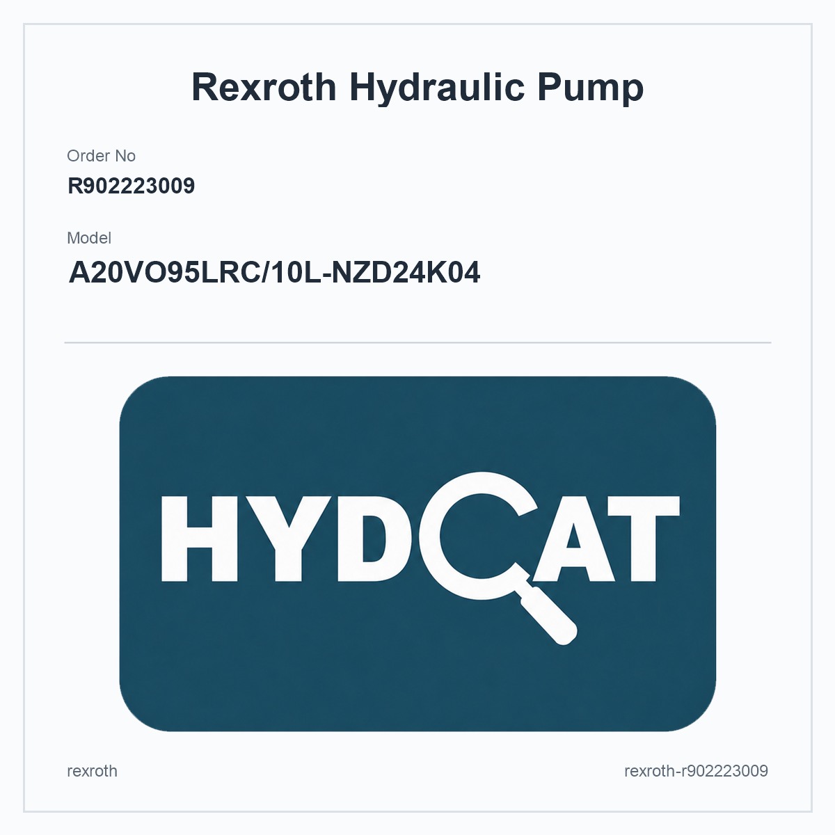 Rexroth R902223009, model A20VO95LRC/10L-NZD24K04
