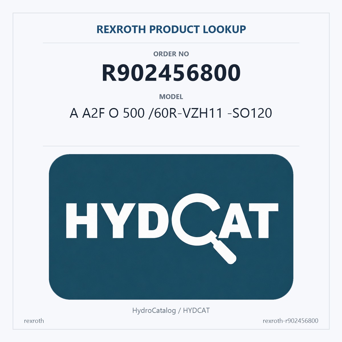 Rexroth A2FO R902456800, model A A2F O 500 /60R-VZH11 -SO120