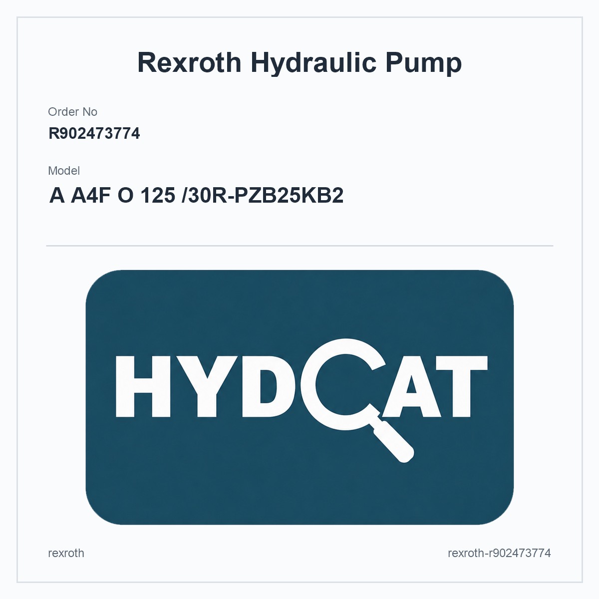 Rexroth A4FO R902473774, model A A4F O 125 /30R-PZB25KB2