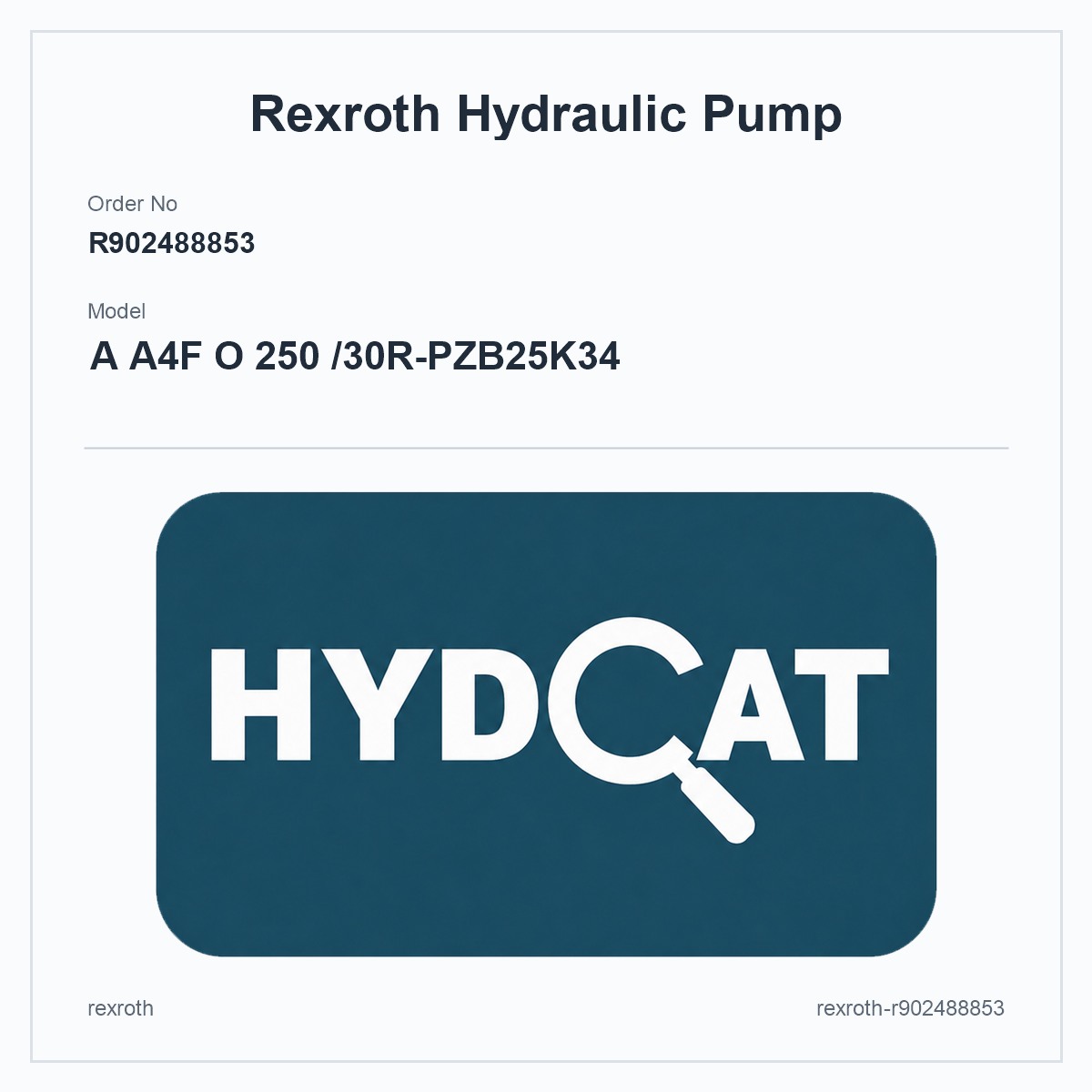 Rexroth A4FO R902488853, model A A4F O 250 /30R-PZB25K34