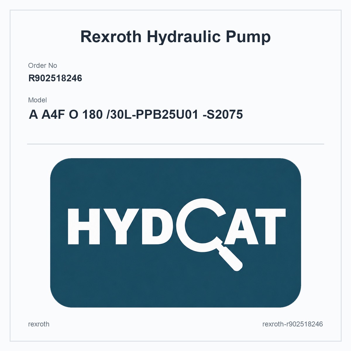 Rexroth A4FO R902518246, model A A4F O 180 /30L-PPB25U01 -S2075