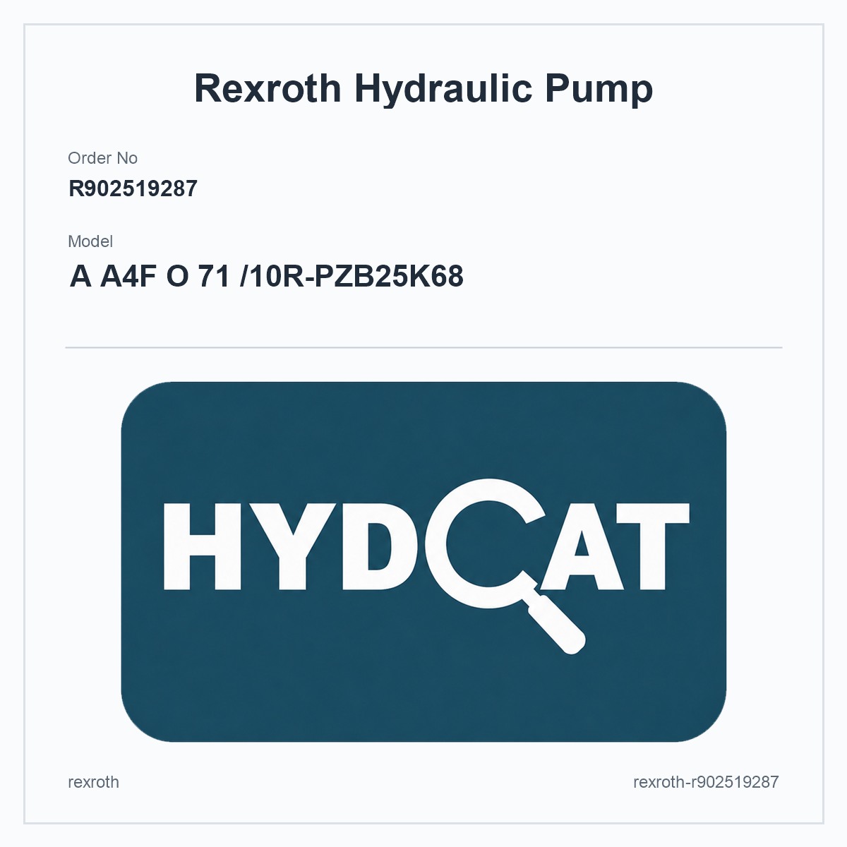 Rexroth A4FO R902519287, model A A4F O 71 /10R-PZB25K68