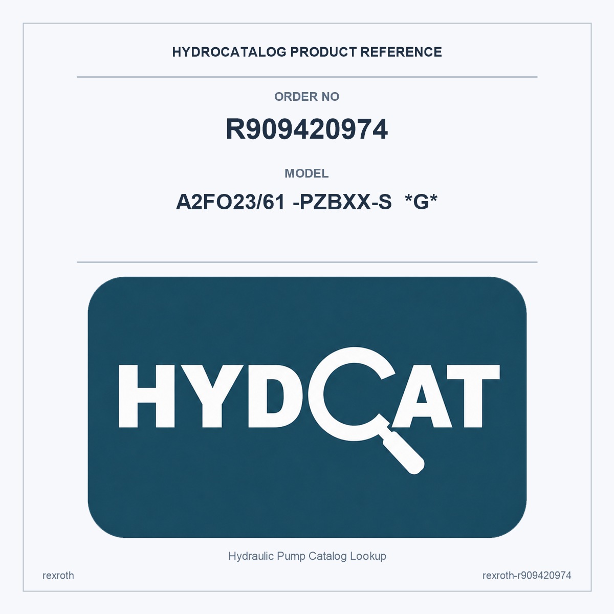 Rexroth R909420974, model A2FO23/61 -PZBXX-S  *G*