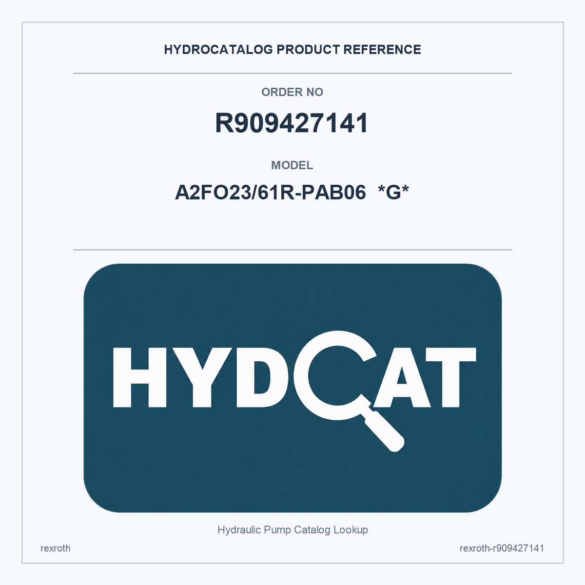 Rexroth R909427141, model A2FO23/61R-PAB06  *G*