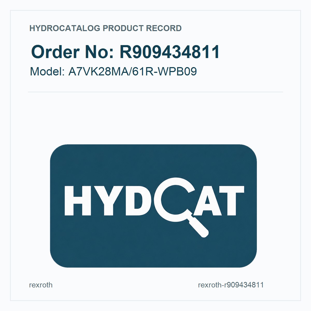 Rexroth R909434811, model A7VK28MA/61R-WPB09