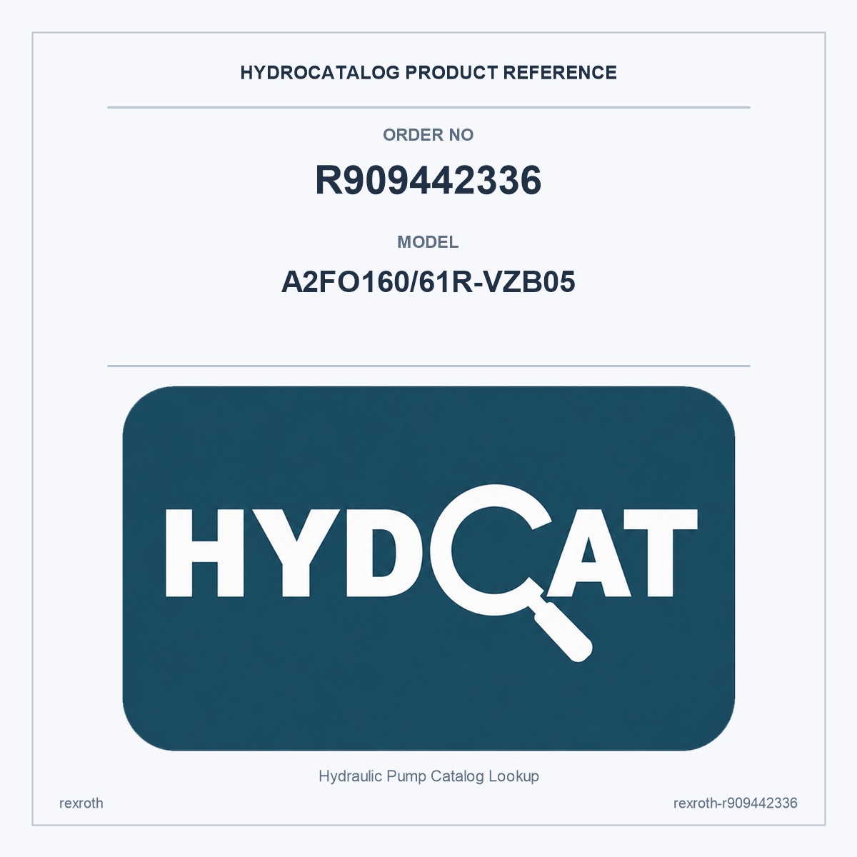 Rexroth R909442336, model A2FO160/61R-VZB05