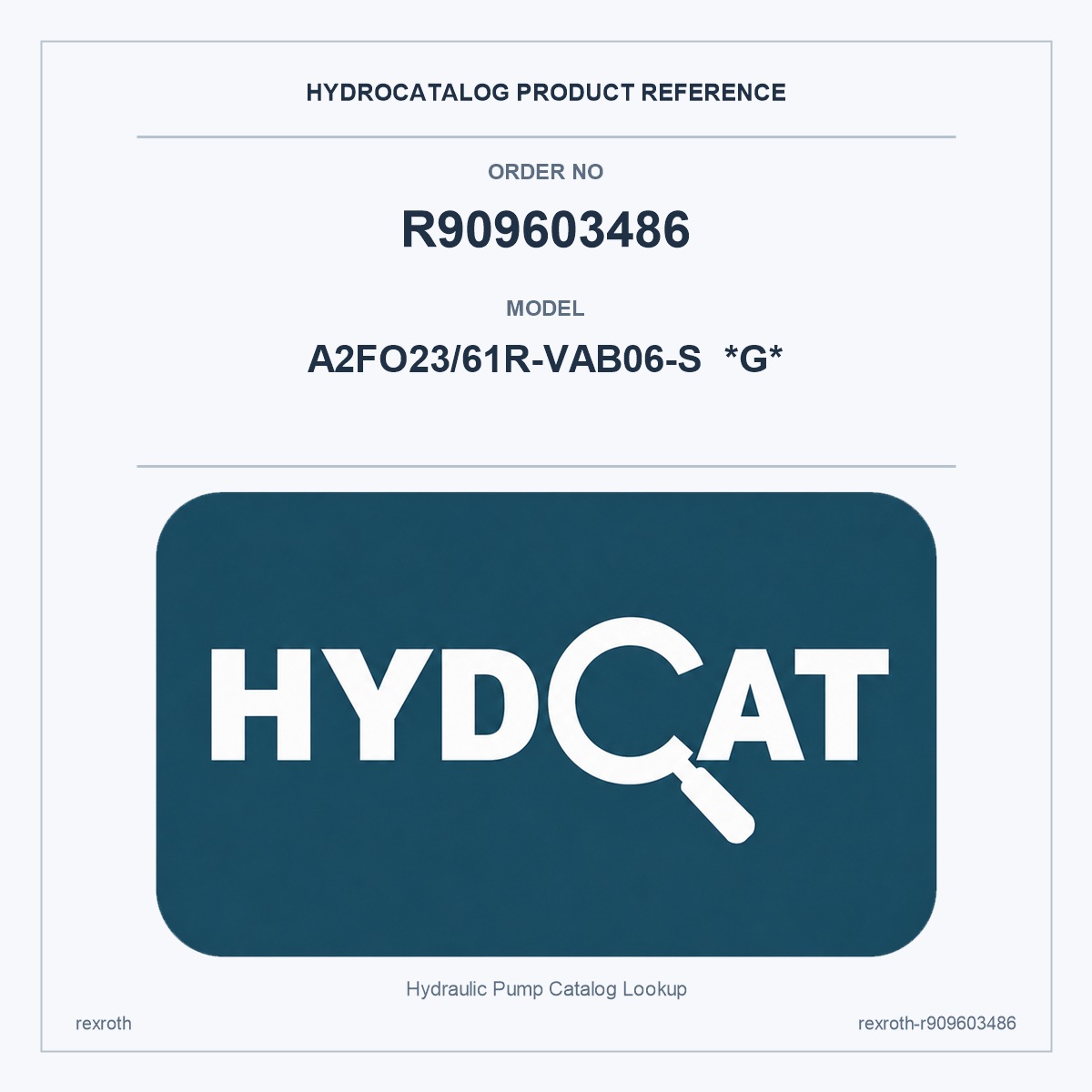 Rexroth R909603486, model A2FO23/61R-VAB06-S  *G*