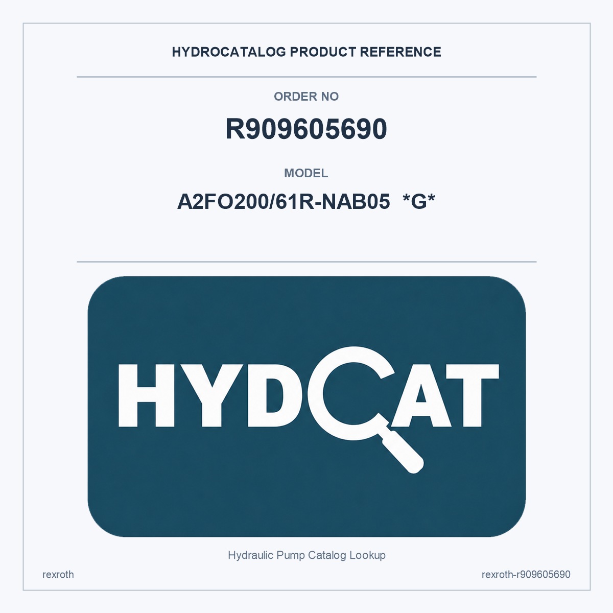Rexroth R909605690, model A2FO200/61R-NAB05  *G*