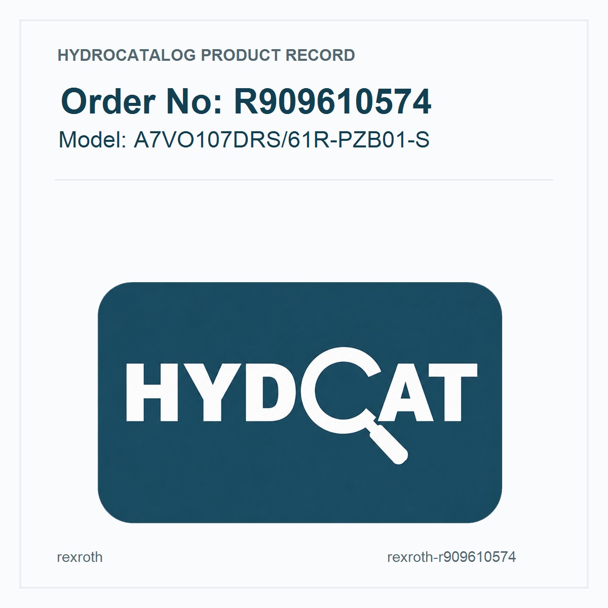 Rexroth R909610574, model A7VO107DRS/61R-PZB01-S