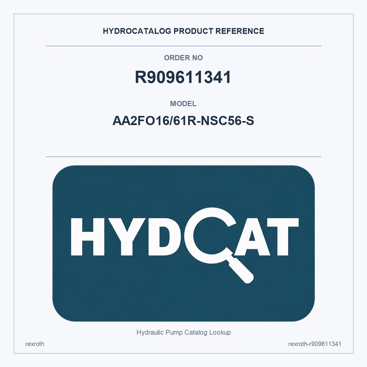 Rexroth R909611341, model AA2FO16/61R-NSC56-S