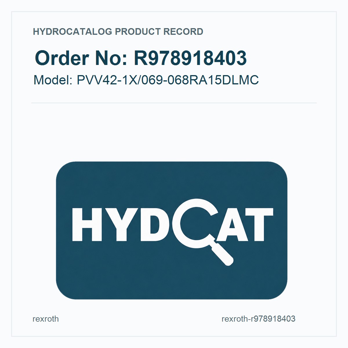 Rexroth R978918403, model PVV42-1X/069-068RA15DLMC