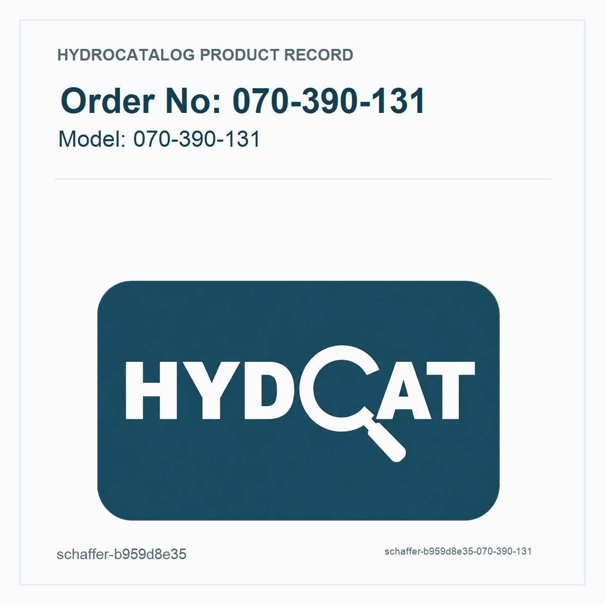 Schäffer Hydraulic Pump 070-390-131