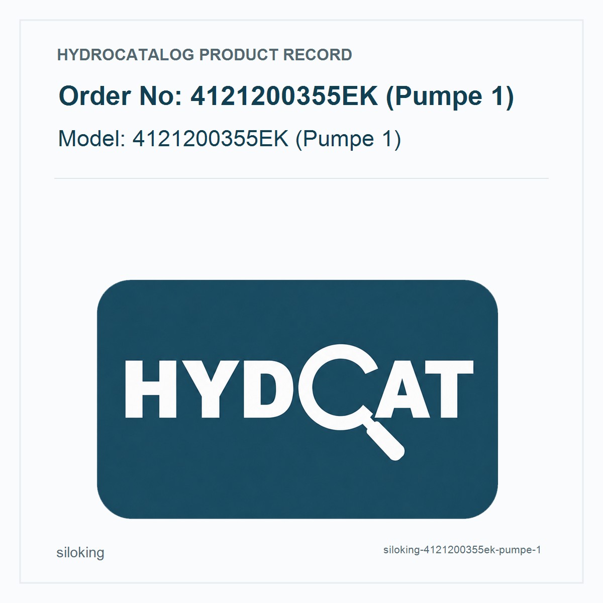 Siloking Hydraulic Pump 4121200355EK (Pumpe 1)