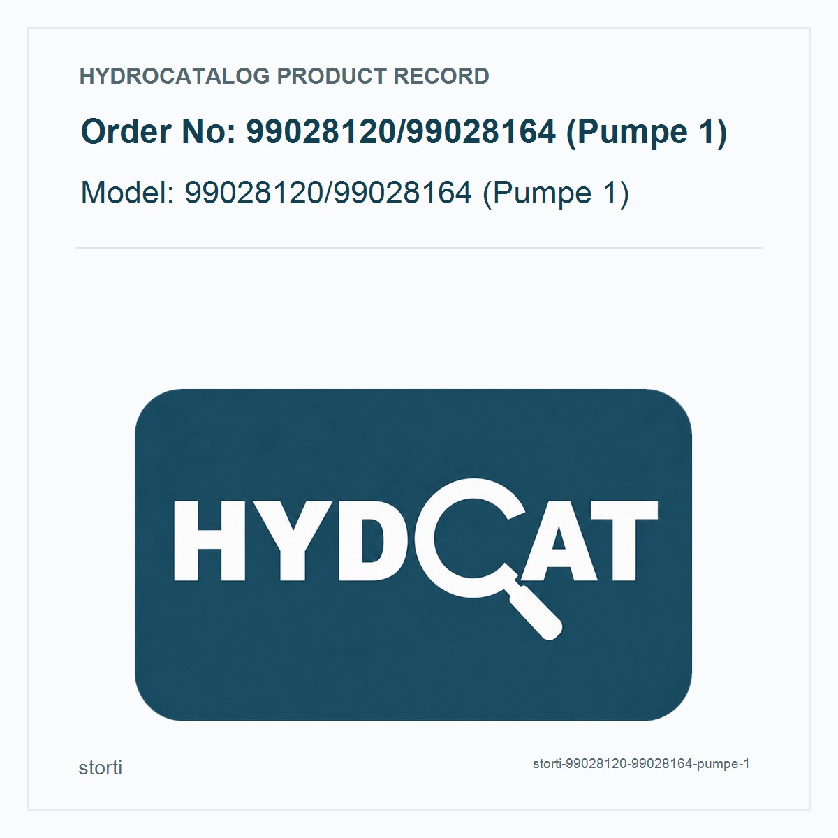 Storti Hydraulic Pump 99028120/99028164 (Pumpe 1)