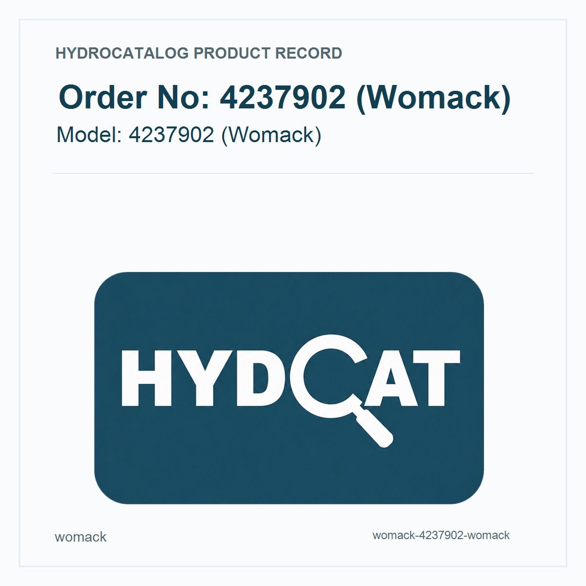 Womack Hydraulic Pump 4237902 (Womack)